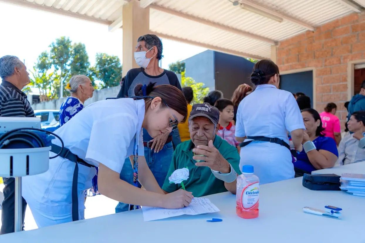 Families and volunteers at a Tarbiyat medical campaign
